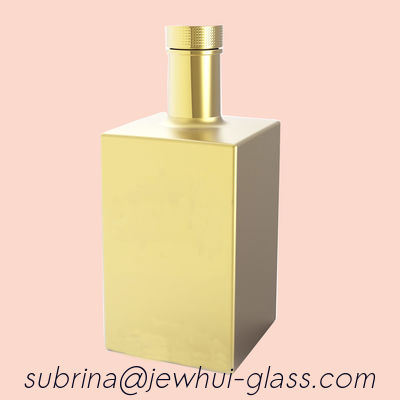 شراء زجاجة زجاجية مربعة 0.7 لتر طلاء ذهبي 1050 جرام بختم ساخن رقائق ذهبية تصنيع عبر الإنترنت