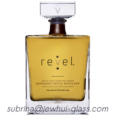 سعر جيد إكسترا إنيجو، ريبوسادو، زجاجة تيكيلا فضية، زجاجة زجاج فائقة النقاء مع سدادات زجاجية الانترنت